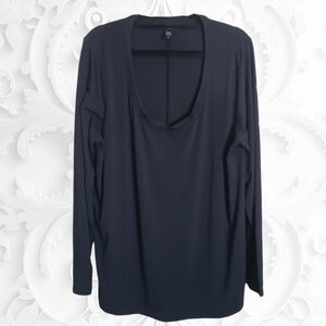 Athleta Black Deep Scoop Necked Long Sleeve Top
